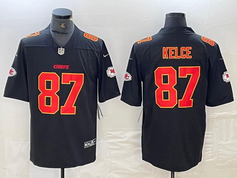 Men's Kansas City Chiefs Travis Kelce #87 Black Jersey